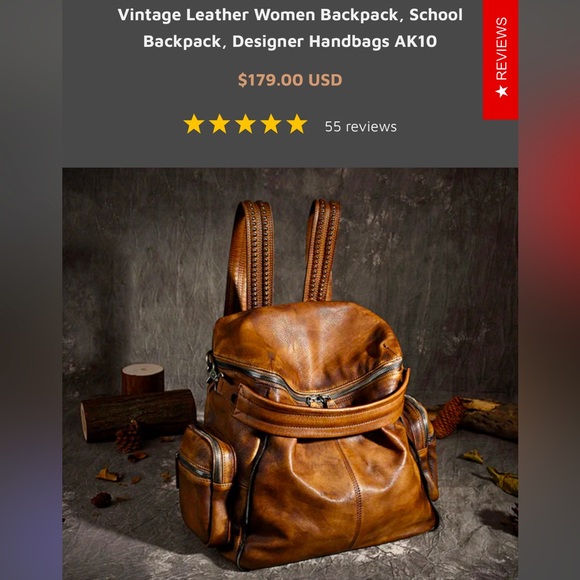 Rockcow Leather Backpack.  Used maybe 3 times, in great condition. MSRP $170 - Picture 1 of 7